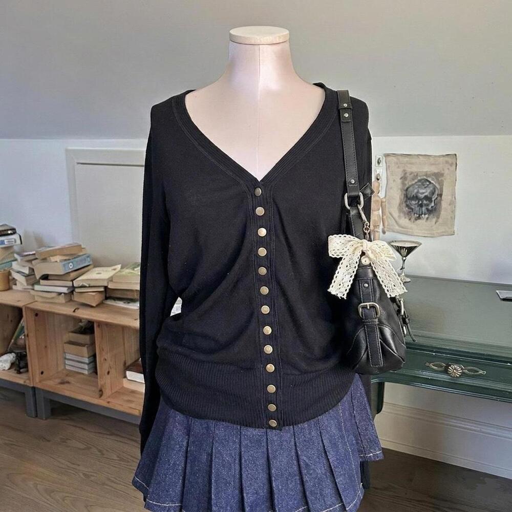 Zenana Women's Black and Navy Cardigan